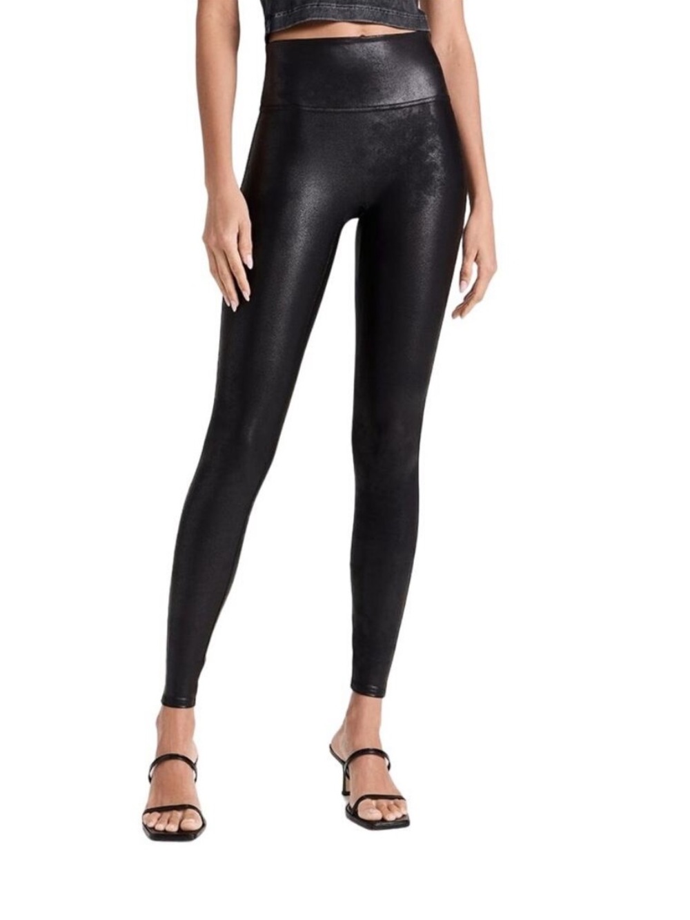 SPANX Faux Leather High-Waist Leggings - Black